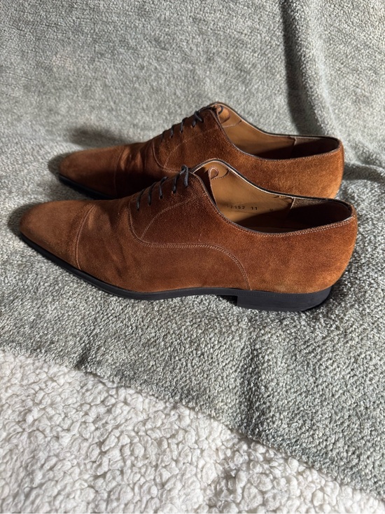 Magnanni Men\'s Suede Cap-Toe Oxfords - Cognac Brown main image 8